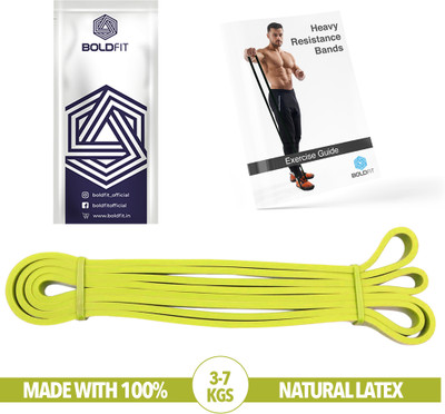 BOLDFIT Heavy For Exercise & Stretching Tube For Men & Women Resistance Band(Yellow, Pack of 1)