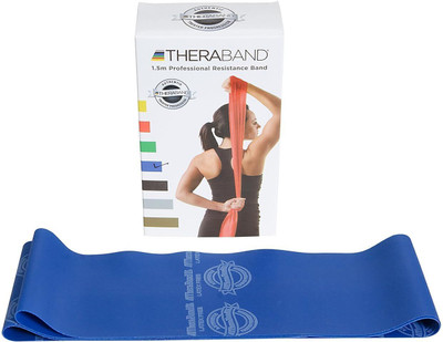 Theraband Resistance Latex Free Exercise Band 4 Feet(Length) x 4 Inches(Width)- Blue Resistance Band(Blue, Pack of 1)