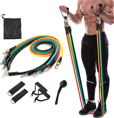 VAVLEL Resistance Band Set (11pcs), Exercise Bands with Door Anchor, Carry Bag. Resistance Tube(Multicolor)