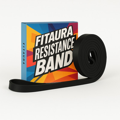 FitAura Black Resistance Band 15–30kg | Heavy TPE Stretch Band for Workout Fitness Band(Black, Pack of 1)