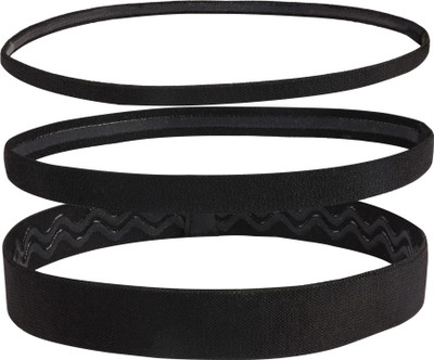 Seeotwo 3 Pieces Slim Black Non-Slip Silicone Grip Elastic Athletic Sport Hair Headbands Fitness Band(Black, Pack of 3)