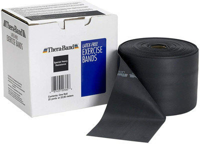 Theraband Resistance Band 25 Yard Roll, Thin Non-Latex Professional Elastic Bands Resistance Band(Black, Pack of 1)