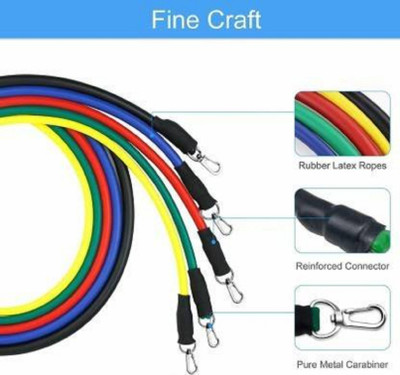Oddish Resistance Band Strength Training Bands Tube Set For Exercise (11 PCS) Resistance Tube(Multicolor)