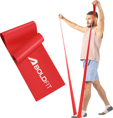 BOLDFIT Resistance Bands Stretch Band Exercise Band Gym Band Stretch Band for Gym Fitness Band(Red, Pack of 1)