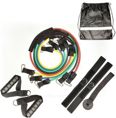 Shopeleven Resistance Exercise Bands with Handles/ 5 Fitness Workout Band,Physical Therapy Resistance Band(Pack of 11)