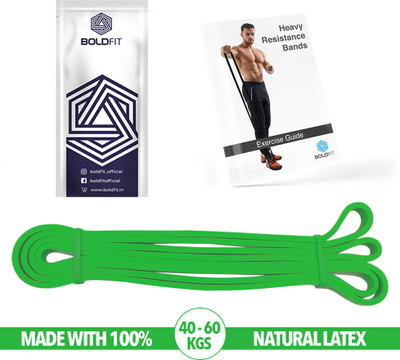 BOLDFIT Heavy Resistance Band For Exercise,Stretching Resistance Tube For Men & Women-60KG Resistance Band(Green, Pack of 1)