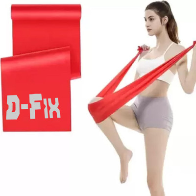 D-fix Yoga Band Resistance Exercise Band for Exercise Latex Free Theraband 5 ft Fitness Band(Red, Pack of 1)