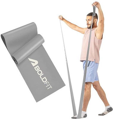 BOLDFIT Resistance Bands Stretch Band Exercise Band Gym Band Stretch Band for Gym Fitness Band(Silver, Pack of 1)