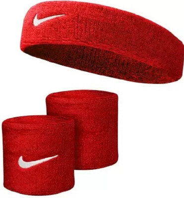 trendii COTTON WRIST BAND & HEAD BAND FOR SWEAT Fitness Band(Red, Pack of 3)