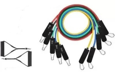 Avomaa Pull Rope Double Stretching Tube Latex Fitness Band Toning Tube@797 Resistance Tube(Multicolor)