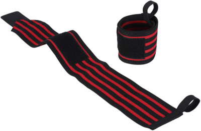 TRUE INDIAN SMART FITNESS BAND/WRIST WRAPS WITH THUMB LOOP FOR MEN & WOMEN Fitness Band(Red, Black, Pack of 1)