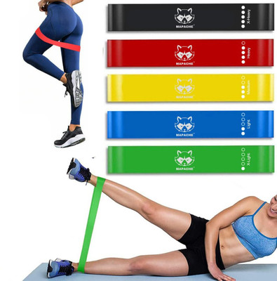 MAPACHE Latex Resistance Loop Bands Loop Hip Band Anti-Slip, Multicolor 5pc Resistance Band(Pack of 5)