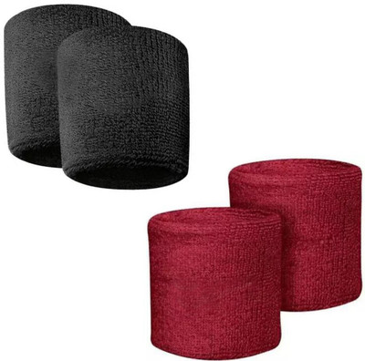 GENXTRA Black & Red best quality wrist band (pack of 4) Fitness Band(Black, Red, Pack of 4)