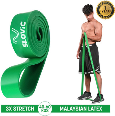SLOVIC Home & Gym Fitness Band for Workout | Heavy Duty Material | Upto 40-60 KG Resistance Band(Green, Pack of 1)