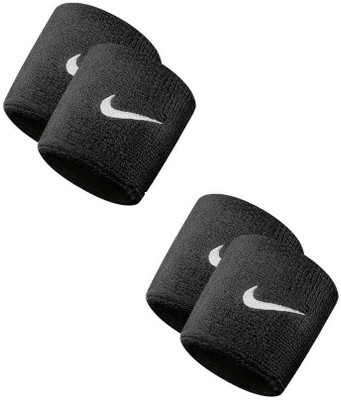 little monkeys Fitness Sweat Band Wrist band made with cotton for workout, sports, running etc. Fitness Band(Black, Pack of 2)