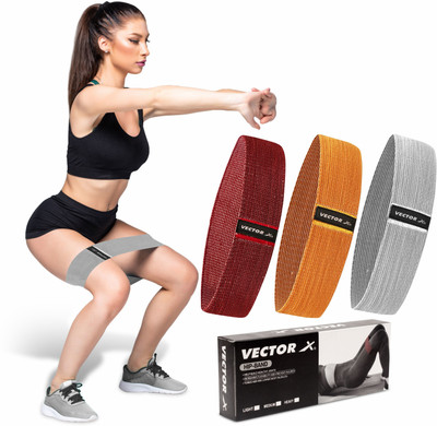 VECTOR X Resistance Hip Bands Workout Theraband Hip Thera Set Men Women Fitness Band Fitness Band(Pack of 3)