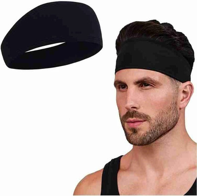 FabHunk Athletic Running Men & Women Fitness Headband Great For All Sports Pilates Band(Black, Pack of 1)