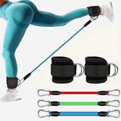 GJSHOP Ankle Strap for Resistance Bands,Legs Resistance Bands with Ankle Strap Fitness Band(Multicolor, Pack of 5)