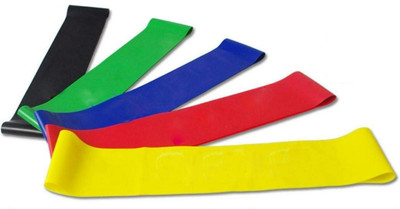 BOLDHIGH Rubber Resistance Loop Band for Workout,Gym & Exercise Fitness Band(Multicolor, Pack of 5)
