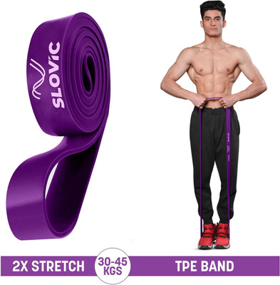 SLOVIC TPE Bands for Workout | Pull Up | Stretching|Heavy Duty Material |Upto30-45 KGS Resistance Band(Purple, Pack of 1)
