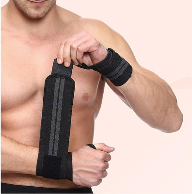 TRUE INDIAN SMART FITNESS BAND/WRIST WRAPS WITH THUMB LOOP FOR MEN & WOMEN Fitness Band(Black, Grey, Pack of 1)