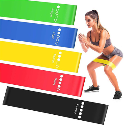 Spocco Natural Latex Exercise Fitness Resistance Loops Bands for Men RB9 Resistance Band(Pack of 5)