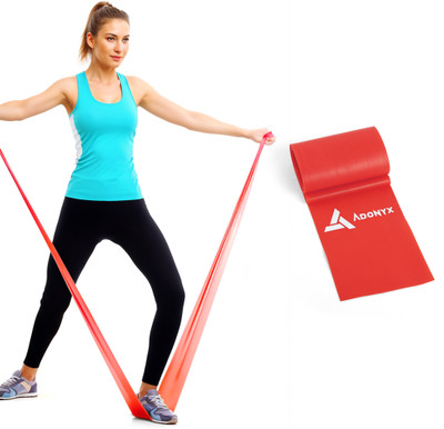 ADONYX Latex-Free Elastic Physical Therapy Band Perfect for Home Exercise Resistance Band(Red, Pack of 1)