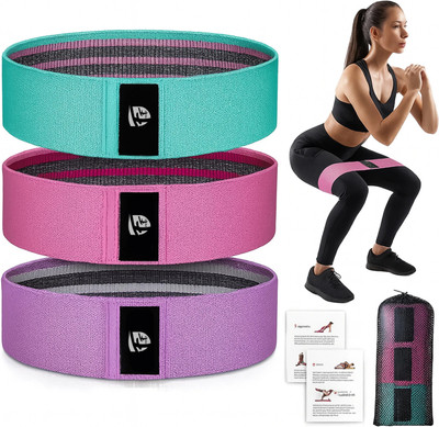 FirstFit Pull Up Resistance Bands, Stretch Exercise Wide Workout Hip Loop Bands (S/M/L) Resistance Band(Multicolor, Pack of 3)
