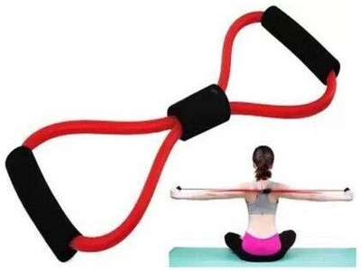 Avomaa Pull Rope Double Stretching Tube Latex Fitness Band Toning Tube@114 Resistance Tube(Red)