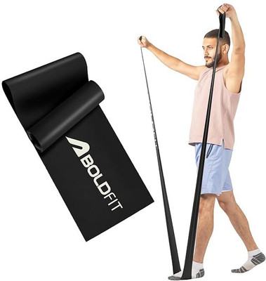 BOLDFIT Resistance Bands Stretch Band Exercise Band Gym Band Stretch Band for Gym Fitness Band(Black, Pack of 1)