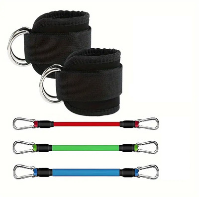 GJSHOP Ankle Resistance Bands with Exercise Bands for Butt Lifting Fitness Band(Multicolor, Pack of 5)