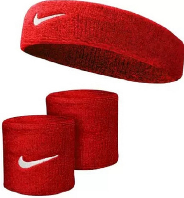 ABCS COMBO WRISTBAND & HEAD BAND FOR BOYS AND GIRLS , MEN & WOMEN Head Support(Red)