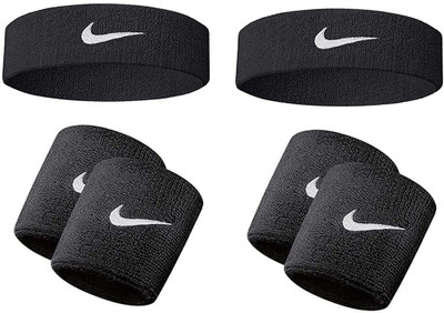 MSOB Men & Women Head & Wrist Band, Sports Headbands for Men, Workout Accessories Fitness Band(Black, Pack of 2)