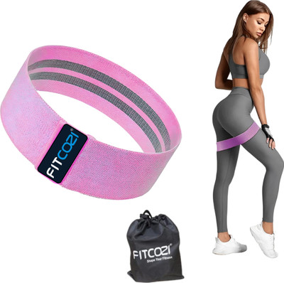 Fitcozi Pink Fabric Resistance Loop Bands, Hip Bands for Women & Men, Resistance Band Pilates Band(Pink, Pack of 1)
