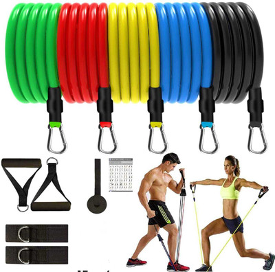 GRYPP Resistance Bands Set for Exercise, Stretching, Strength Training for Men & Women Fitness Band(Multicolor, Pack of 10)