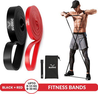 SLOVIC Resistance TPE Bands for Workout - Black & Red |Band for Home Gym Fitness Fitness Band(Black, Red, Pack of 2) deal from flipkart SLOVIC Resistance TPE Bands for Workout - Black & Red |Band for Home Gym Fitness Fitness Band(Black, Red, Pack of 2) deal from flipkart