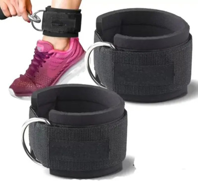 ActiveWar Ankle Straps For Gym | Ankle Straps For Workout | Ankle straps For Home Gym Fitness Band(Black, Pack of 2)