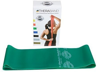 Theraband Resistance Latex Free Exercise Band 4 Feet(Length) x 4 Inches(Width)- Green Resistance Band(Green, Pack of 1)