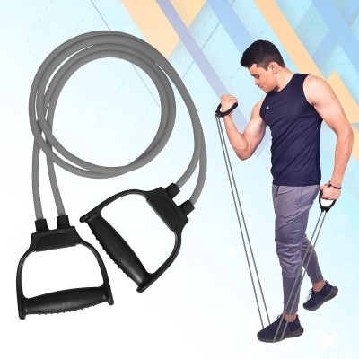 Saksharan Double Toning Resistance Tube Set - Your Complete Fitness Solution Resistance Tube(Black, Grey)