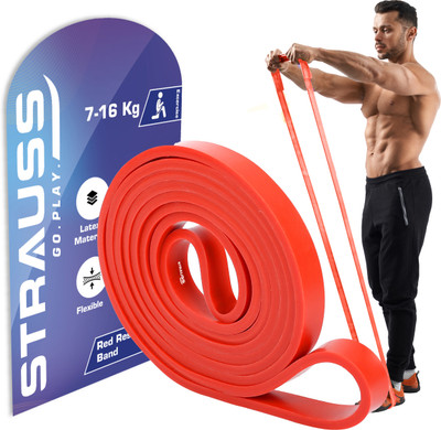 Strauss Resistance Exercise Band for Chin Ups | Strength Training| Stretching | Pull Ups Resistance Band(Red, Pack of 1)