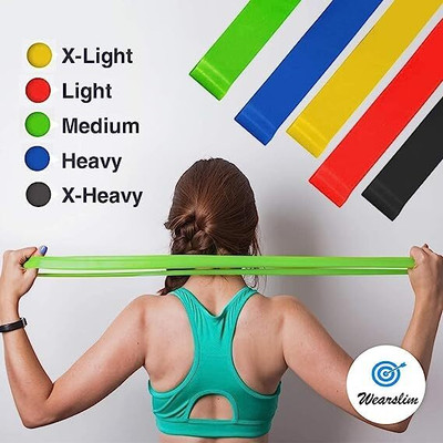 TINSUHG Resistance Bands Mini Loop Hip Band Fitness Band(Multicolor, Pack of 5)