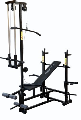 GymCrew 20/1 double support black colour Multipurpose Fitness Bench