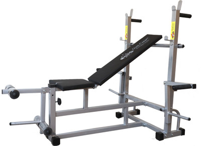 GymCrew 8 IN 1 DOUBLE SUPPORT SILVER Multipurpose Fitness Bench