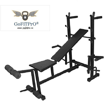 GoFiTPrO multipurpose Single Support 8 in 1 Home gym Bench (Black prin) Multipurpose Fitness Bench