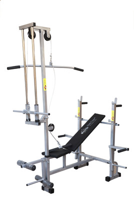 GymCrew 20 in 1 Double Support Silver Prin Multipurpose Fitness Bench