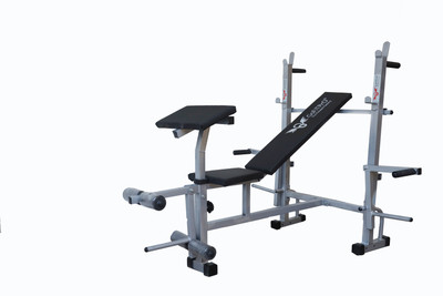 GoFiTPrO Single Support 7 IN 1 GYM BENCH SILVER COLOUR (SS Prin) Multipurpose Fitness Bench