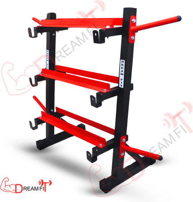 DreamFit 3in1 Storage Rack: 3-tier rack for weights, barbells and dumbbells for home gym Multipurpose Fitness Bench