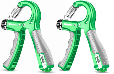 Strauss Adjustable Hand Grip Strengthener With Counter|Hand Gripper/Exerciser(Pack of 2) Hand Grip/Fitness Grip(Green)