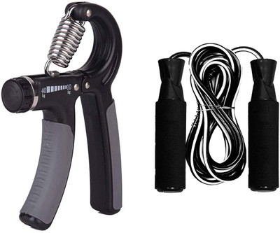 MUNSHINE Adjustable Hand Gripper with Skipping Rope for Gym Workout Hand Grip/Fitness Grip