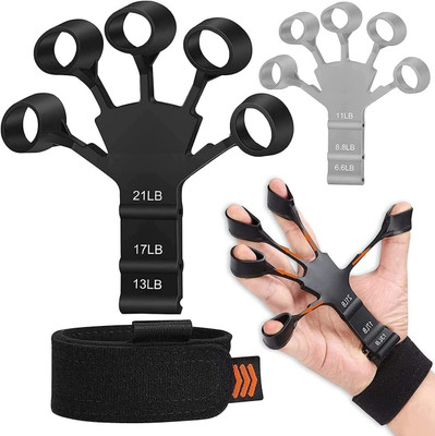 ShopiMoz New Finger Grip Strengthener Hand forearm Exerciser Relieve Pain for Arthritis Hand Grip/Fitness Grip(Black)